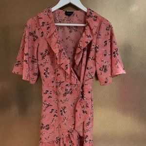 Topshop pink Barbie wrap dress